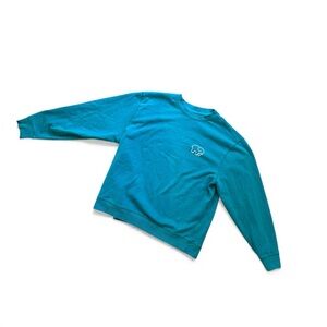 “Ivory Ella” Teal Crewneck Sweatshirt with Elephant Logo 100% Cotton